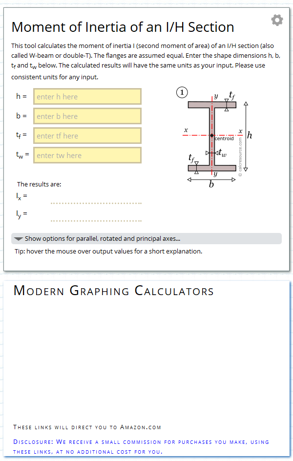 Moment Of Inertia An I H Section Calcresource Moment Of Inertia I Integrating Curvatures Over Beam Length The Deflection At Some Point Along X Axis Should Also Be Reversely Proportional To